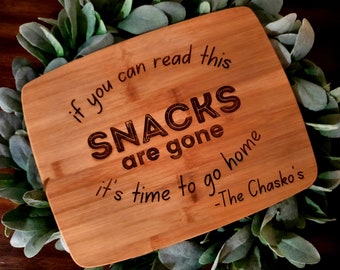 Funny Personalized "If you can read this, it's time to go home," Cutting Board, Serving Tray, Funny Charcuterie Board, funny serving tray