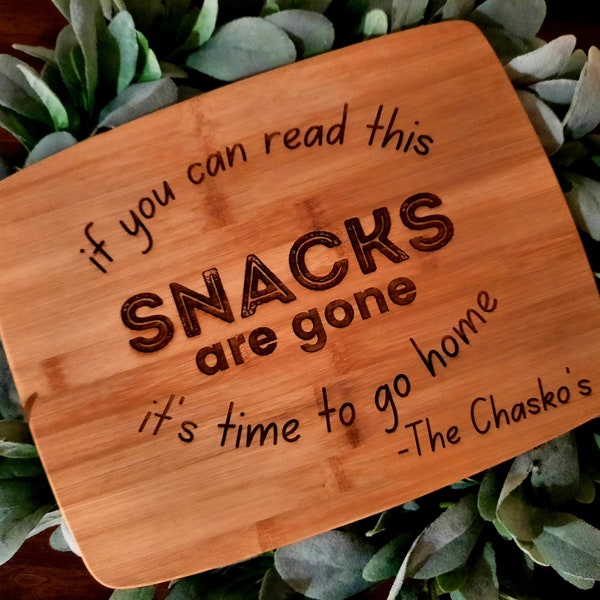 Funny Personalized "If you can read this, it's time to go home," Cutting Board, Serving Tray, Funny Charcuterie Board, funny serving tray