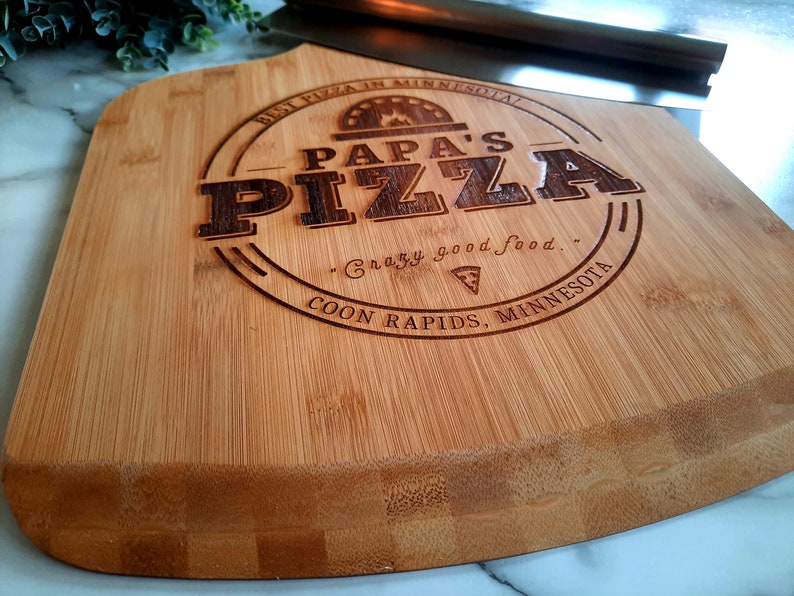 Personalized Pizza Peel, Engraved Pizza Paddle, Custom Pizza Board, Pizza Paddle, Pizza Server Board, Bamboo Pizza Board image 4