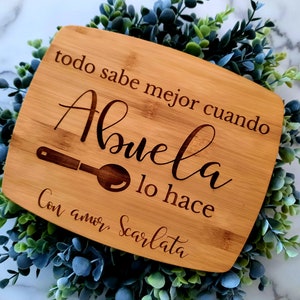 Spanish Cutting Board, Abuela Gift, Everything Tastes Better, Mothers Day Gift, Spanish Grandma Gift, Abuela Cutting Board, Abuelita, Lita