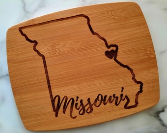 Personalized Texas State Shaped Cutting Board by Left Coast Original