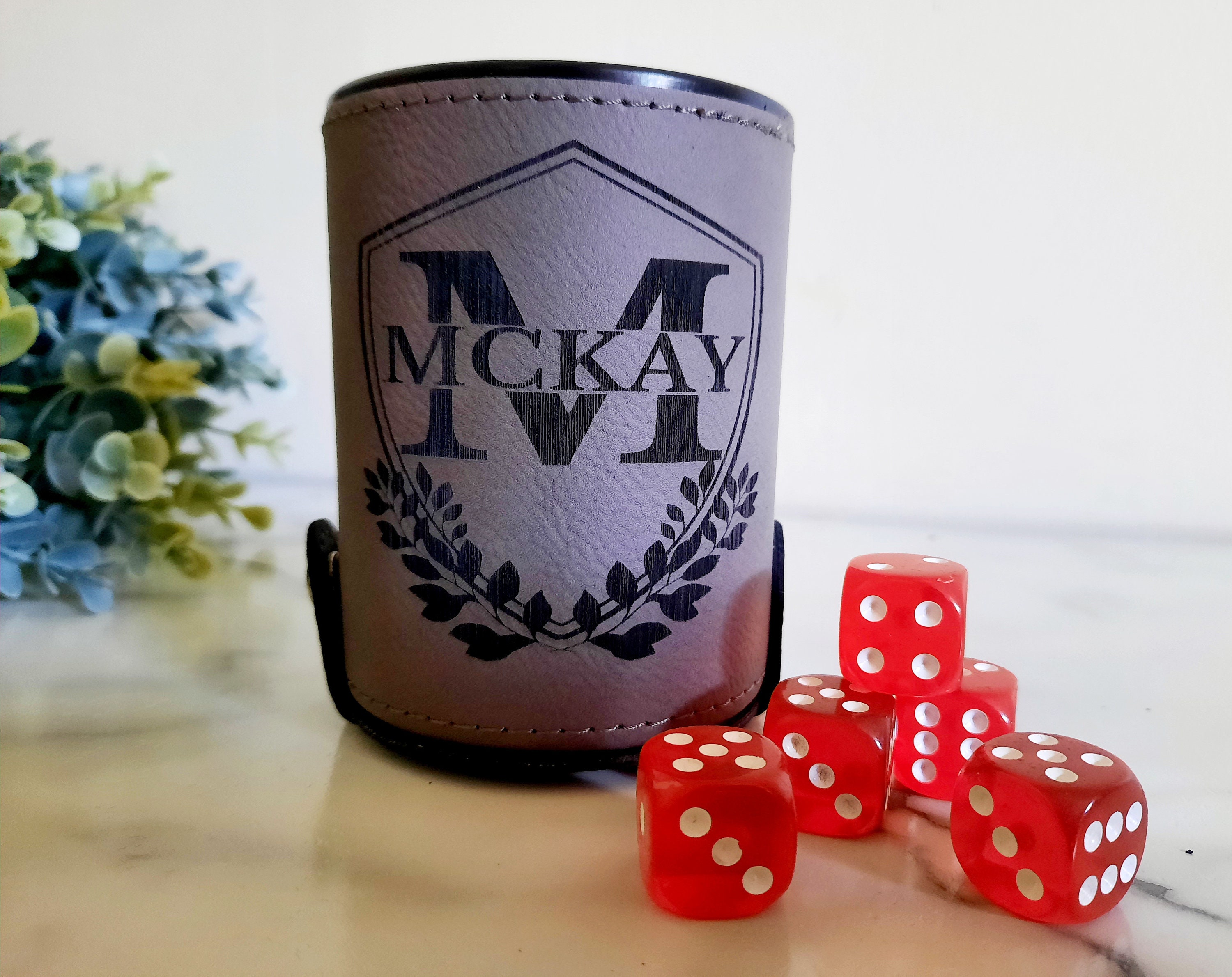 Personalized Leather Dice Cup Groomsmen Dice Cup Bunco Dice Etsy