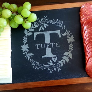 Personalized Slate Serving Tray, Slate Charcuterie Board, Meat and Cheese Board, Cheese Plate, Personalized Gift