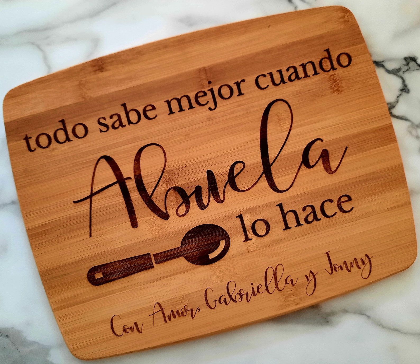Spanish Cutting Board Abuela Gift Everything Tastes Better Etsy