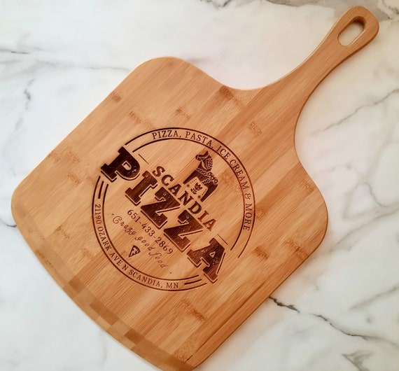 Bamboo engraved pizza board Bamboo engraved pizza board