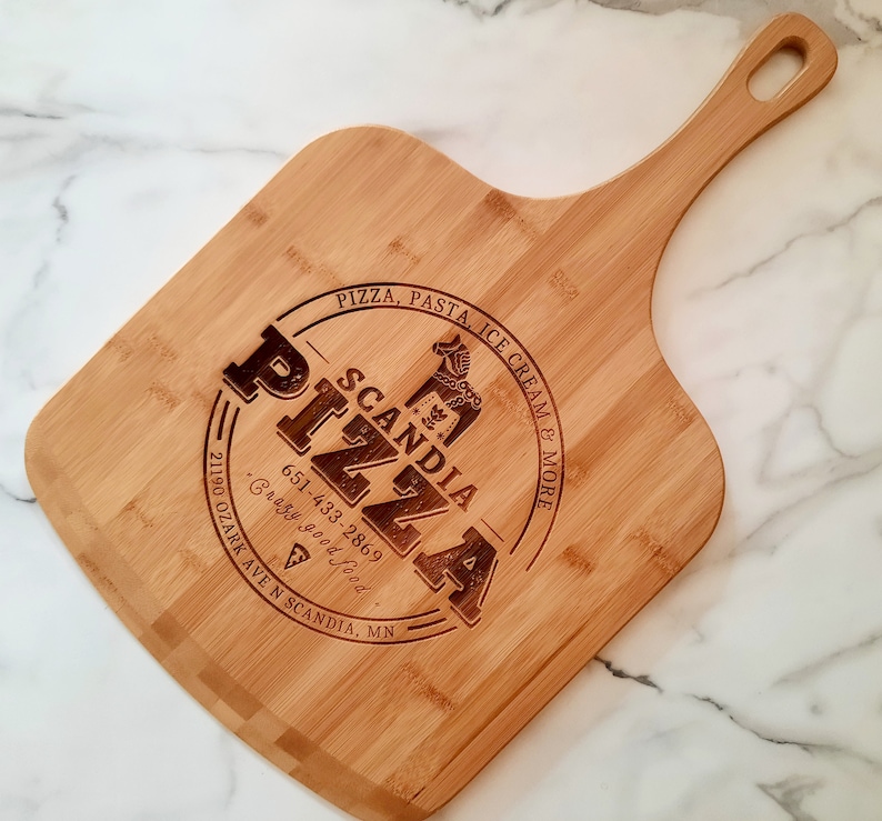 Personalized Pizza Peel, Engraved Pizza Paddle, Custom Pizza Board, Pizza Paddle, Pizza Server Board, Bamboo Pizza Board image 7