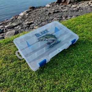 Personalized Fishing Tackle Box - Customizable Organizer for Lures and Gear - Perfect Gift for Dad,  Kids, Anglers, & Fishermen of all ages