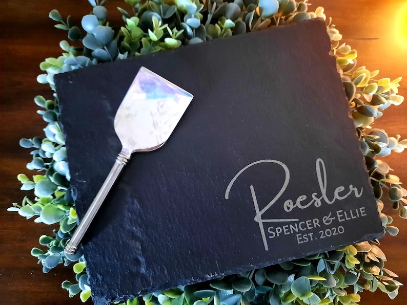 Slate Charcuterie Board Personalized Slate Cheese Board image 7