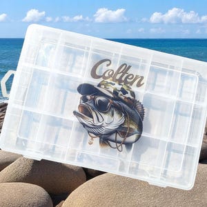 Personalized Fishing Tackle Box - Customizable Organizer for Lures and Gear - Perfect Gift for Dad,  Kids, Anglers, & Fishermen of all ages