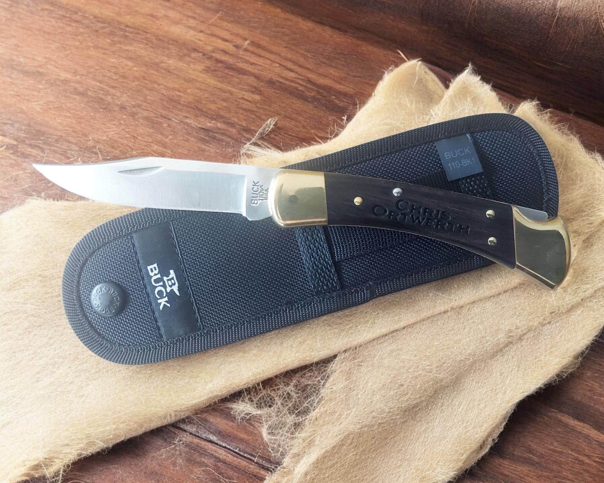 Buck 110 Folding Hunter Knife | 420HC Steel Clip Point | Ebony 