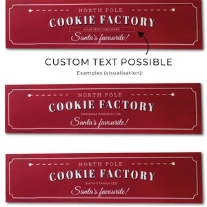 48x12 JUMBO Custom Wood Sign Cookie Factory, Christmas Wooden Sign, Gift, Personalized, Winter Decor, Handmade, Home Decor, Santa zdjęcie 8