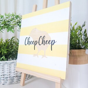 Easter wooden sign Cheep Cheep Happy Easter Handmade Solid wood zdjęcie 2