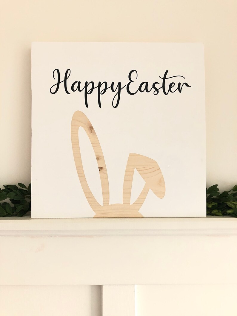 Easter wooden sign Happy Easter Decor Handmade Solid wood zdjęcie 7