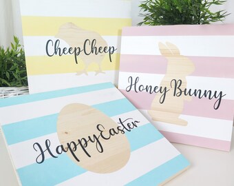 Set of 3 Easter Decoration Sign | Wooden sign | Perfect Easter Decoration | Handmade | Solid wood