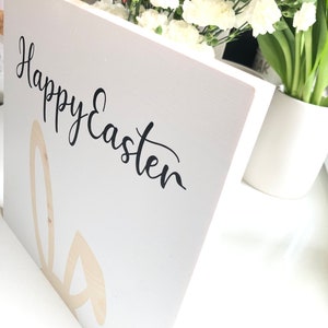 Easter wooden sign Happy Easter Decor Handmade Solid wood zdjęcie 5