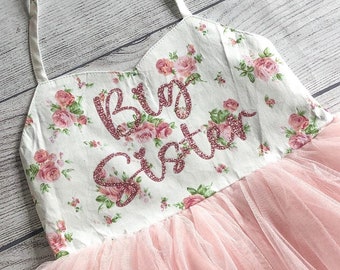 Big Sister Dress, Big Sister Outfit, Big Sister Announcement, Toddler Big Sister Outfit, Big Sister Gift, Big Sister Pink Tutu Dress
