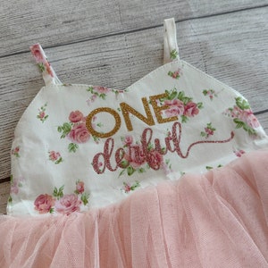 Onederful Birthday Dress, Cake Smash Outfit, Flower Girl Dress, First Birthday Dress Tutu, Girl 1st First Birthday Dress Pink Flowers Tutu