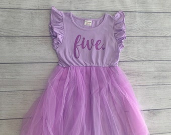 Tutù viola per compleanno, vestito per compleanno, vestito viola per compleanno, tutù viola per compleanno, età sull'abito o nome
