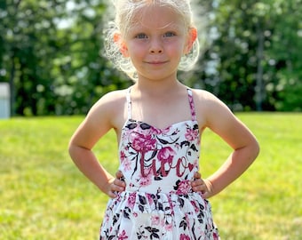 Girl Floral Birthday Party Dress, Birthday Dress, Flower Dress, 5th Birthday, 4th Birthday Dress, 6th Birthday Dress, 2nd Birthday, 3rd Bday