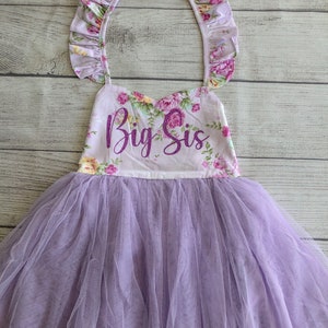 Big Sister Dress, Big Sister Outfit, Big Sister Announcement, Toddler Big Sister Outfit, Big Sister Gift, Big Sis Purple Dress