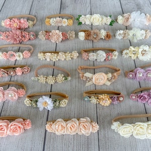 Gorgeous headbands for a lovely girl, baby wreath, infant headband, photoshoot prop, girl floral headband, baby halo, spring halo