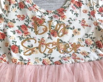 Big Sister Dress, Big Sister Outfit, Big Sister Announcement, Toddler Big Sister Outfit, Big Sister Gift, Big Sister Pink Dress