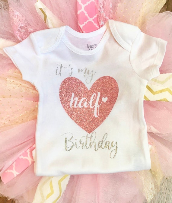 Half birthday onesie girl sale