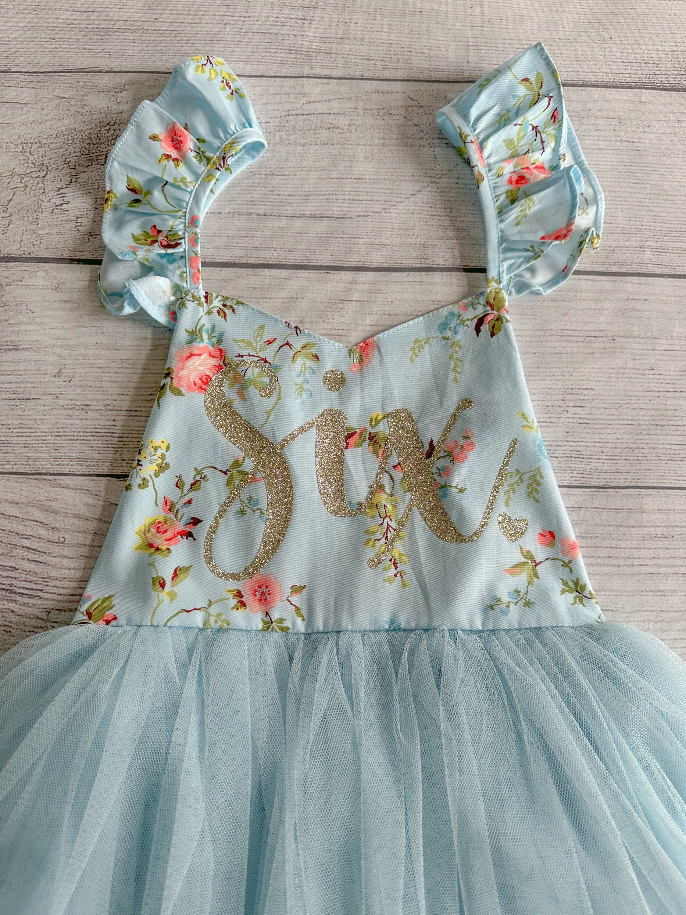 Under the Sea Embroidered Blue Birthday Dress main image 1