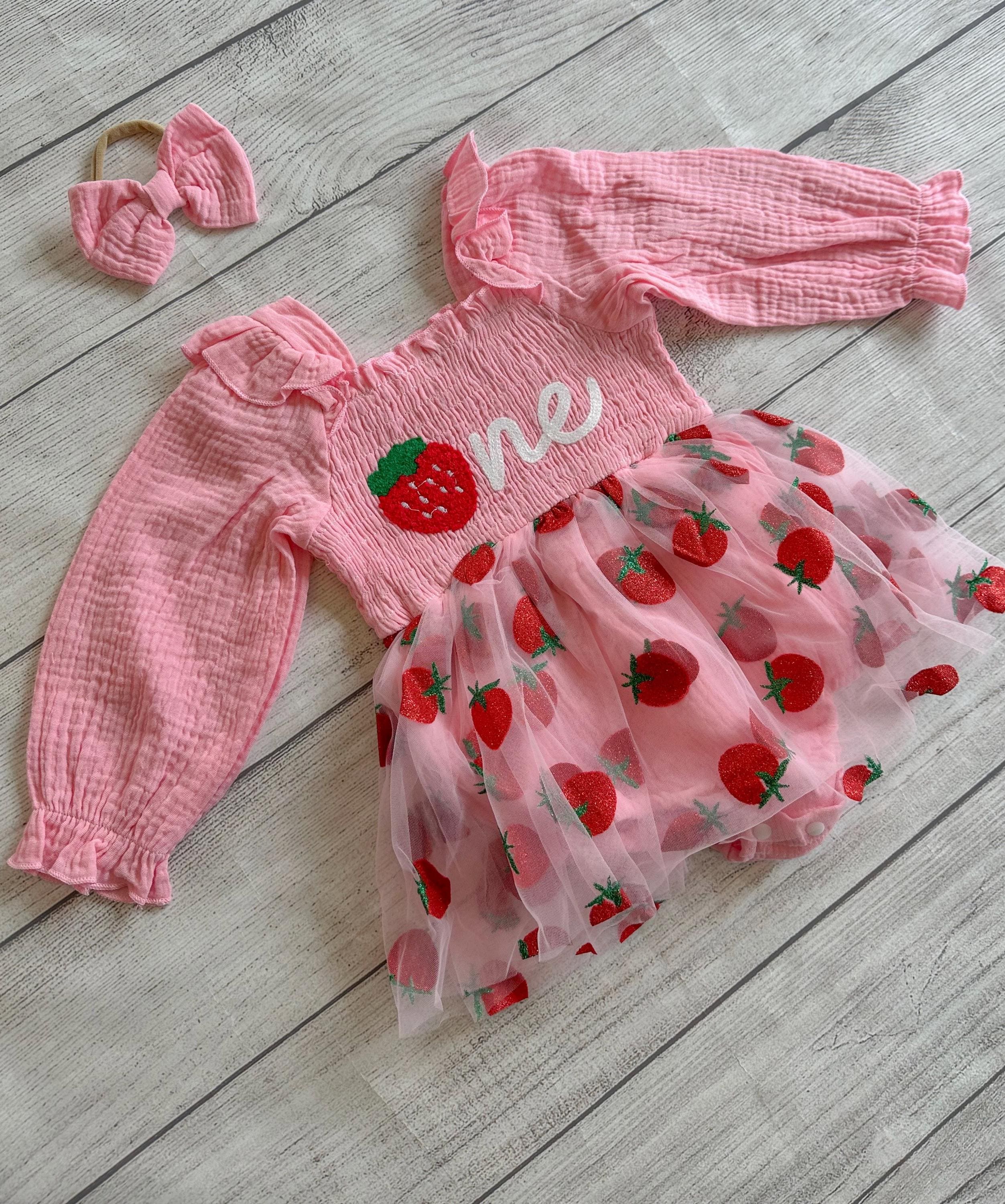 1st Birthday Strawberry Dress - Etsy