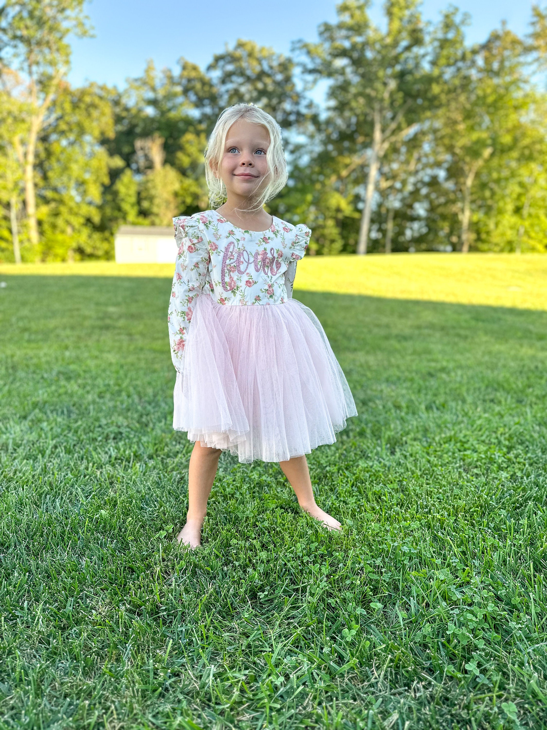 birthday dress 4 year girl Girls Birthday Dress Girls Pink Sequin Princess Dress Children's Party Dress main image 0