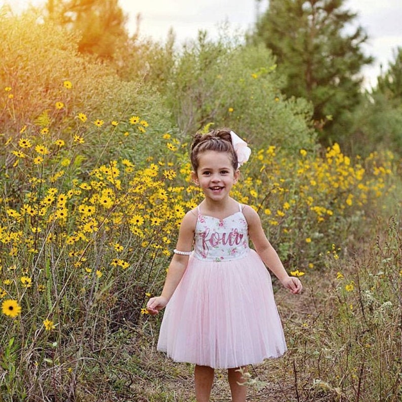 4th Birthday Dress 4 Year Old Birthday Outfit Flower Girl - Etsy