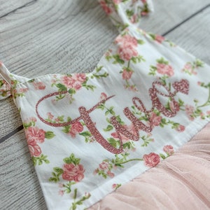 2nd Birthday Dress, Birthday Outfit, Flower Girl Dress, Birthday Dress Tutu, Girl First Birthday Dress Pink Flowers Tutu, Second Birthday image 7