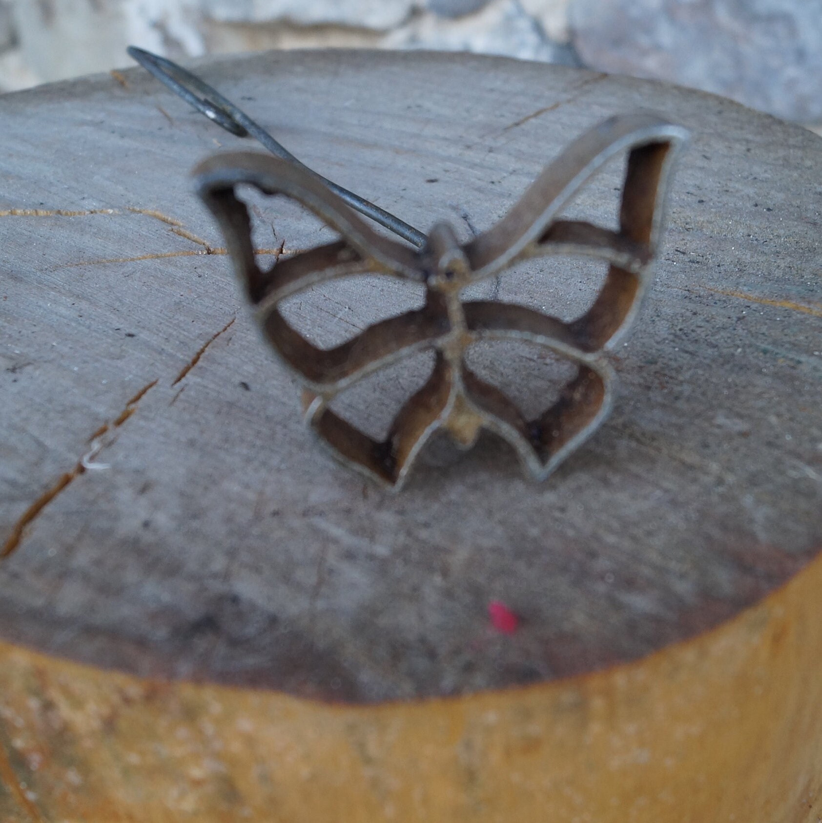 Vintage metal baking mold, butterfly mold, Cookies press, vintage figured baking mold, retro kitchenware, old collectible device