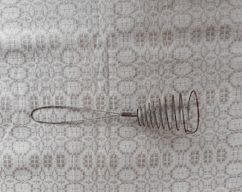 Vintage metal hand egg beater, old metal egg whisk, primitive kitchen tool, retro manual whisk, vintage hand mixer, old, vintage home decor