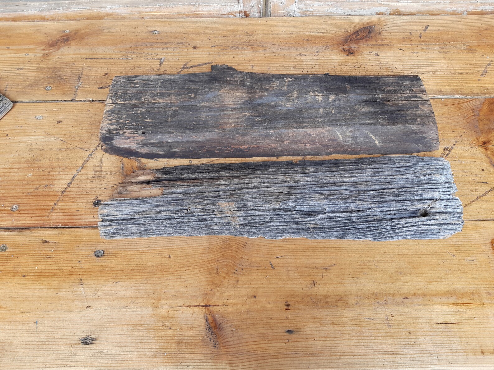Conjunto de 2 tablones de madera rústica recuperada madera de Etsy
