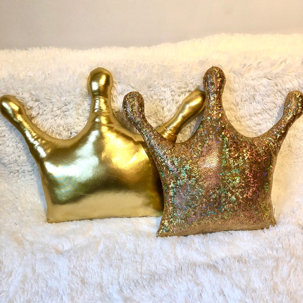 Goldkronenkissen, Babyzimmerdekor, Krone für die kleine Prinzessin, Kinderkissen