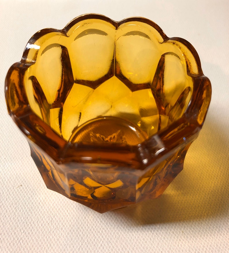 Vintage Amber colored toothpick holder Etsy