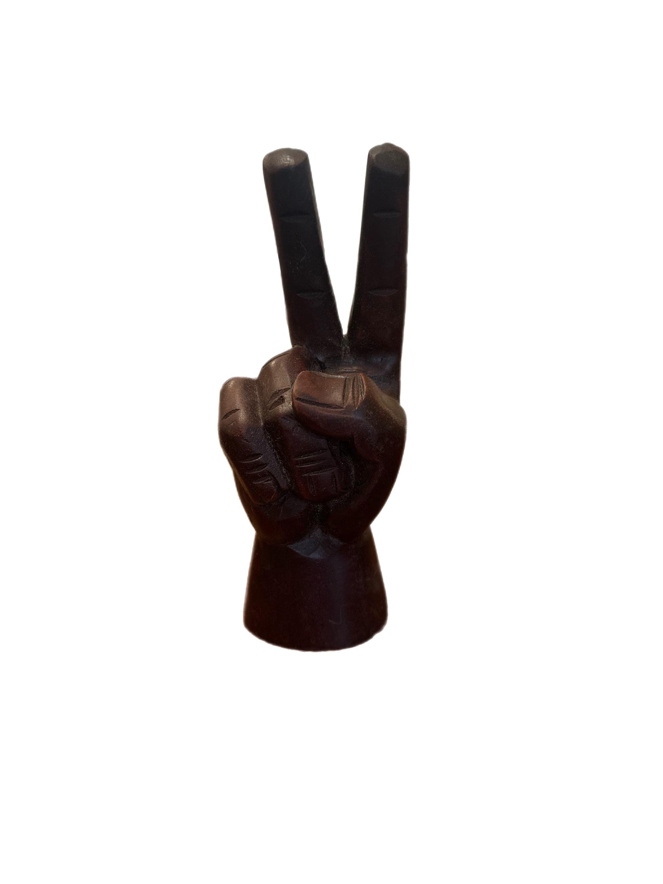 Vintage Wood Peace Hand - Etsy
