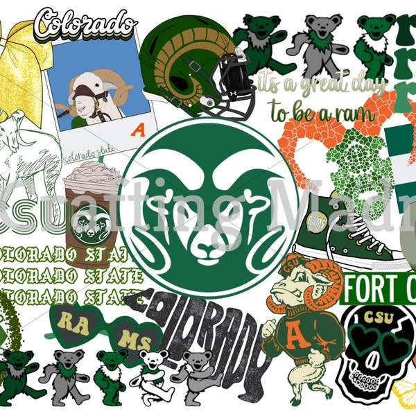 Colorado State University- Laptop Collage Background- Go Rams!- Digital File