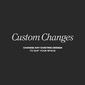 以下が含まれることがあります： 黒い背景に「Custom Changes」というテキスト。テキストには「既存のデザインを変更して、あなたの空間に合わせてください。」と書いてあります。