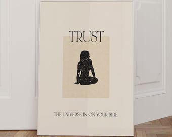 Trust the Universe Poster Quotes, Inspirational Quotes Posters, Motivational Wall Art, Spiritual Quotes Prints, Spiritual Home Decor