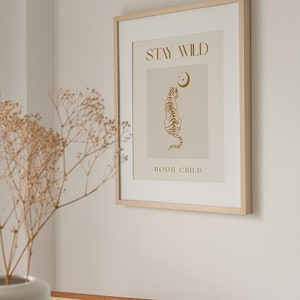 Boho Poster Stay Wild Moon Child, Boho Wall Art, Moon Wall Decor image 4