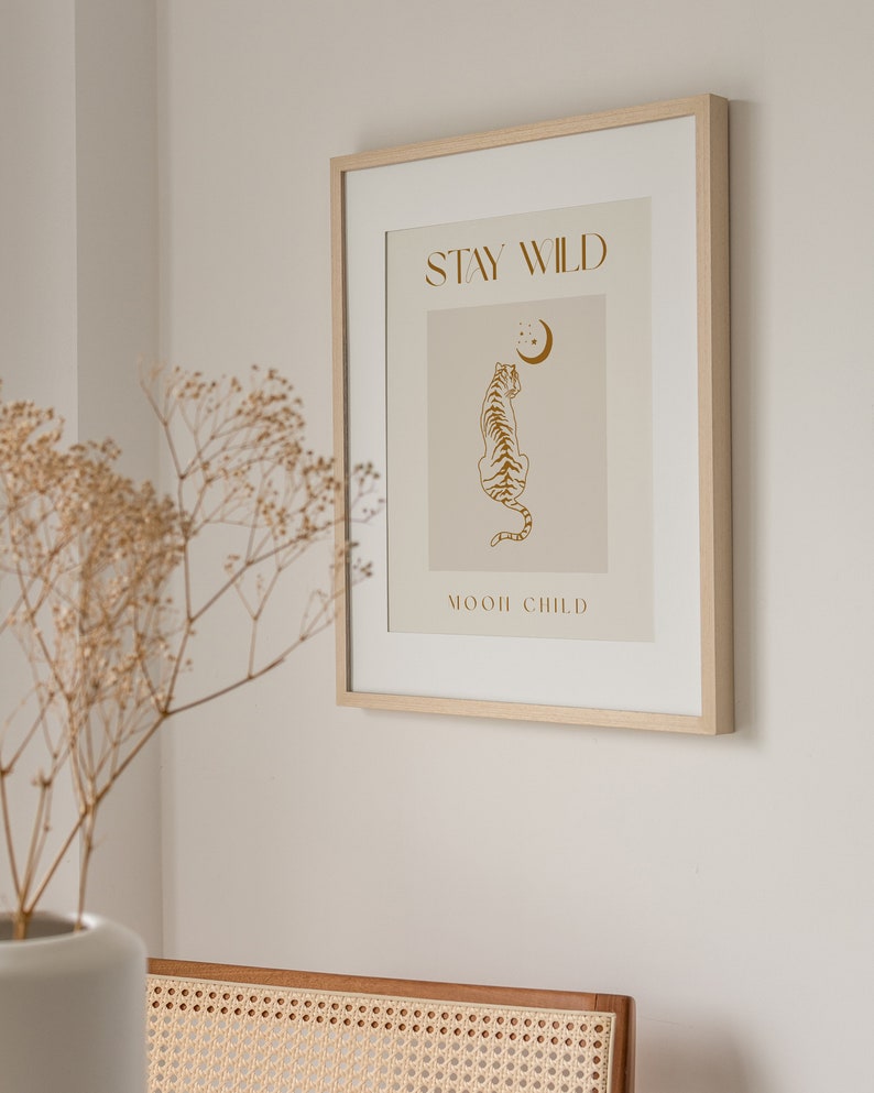 Boho Poster Stay Wild Moon Child, Boho Wall Art, Moon Wall Decor image 4