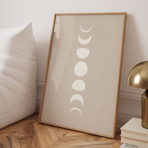 Affiche des phases de la lune Art abstrait, Impression d’art de la lune, Art mural spirituel