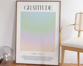 Definition Poster Gratitude, Aura Pictures, Positive Aura Poster, Positive Energy, Spiritual Poster, Retro Poster, Gratitude Poster