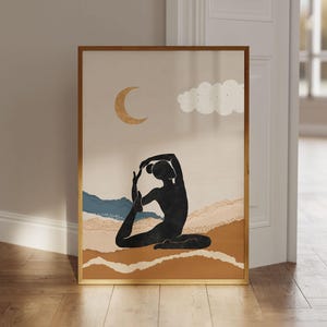 Yoga Pose Wandkunst, Yoga Poster, Yoga Wohnkultur, Yoga Studio Wanddeko, Dehnung Poster, Fitness Poster zum Download, Yoga Frau Kunstdruck