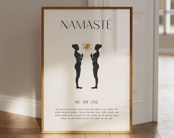Póster de Namaste, póster de yoga, arte mural de yoga, póster espiritual, póster de meditación, impresión artística digital, arte mural imprimible