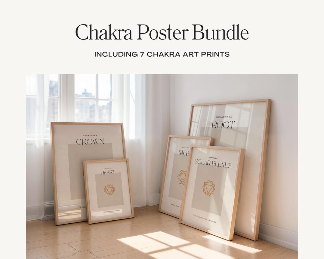 7 Chakras Poster Set, Yoga Wall Art, Spiritual Wall Art, Spiritual ...