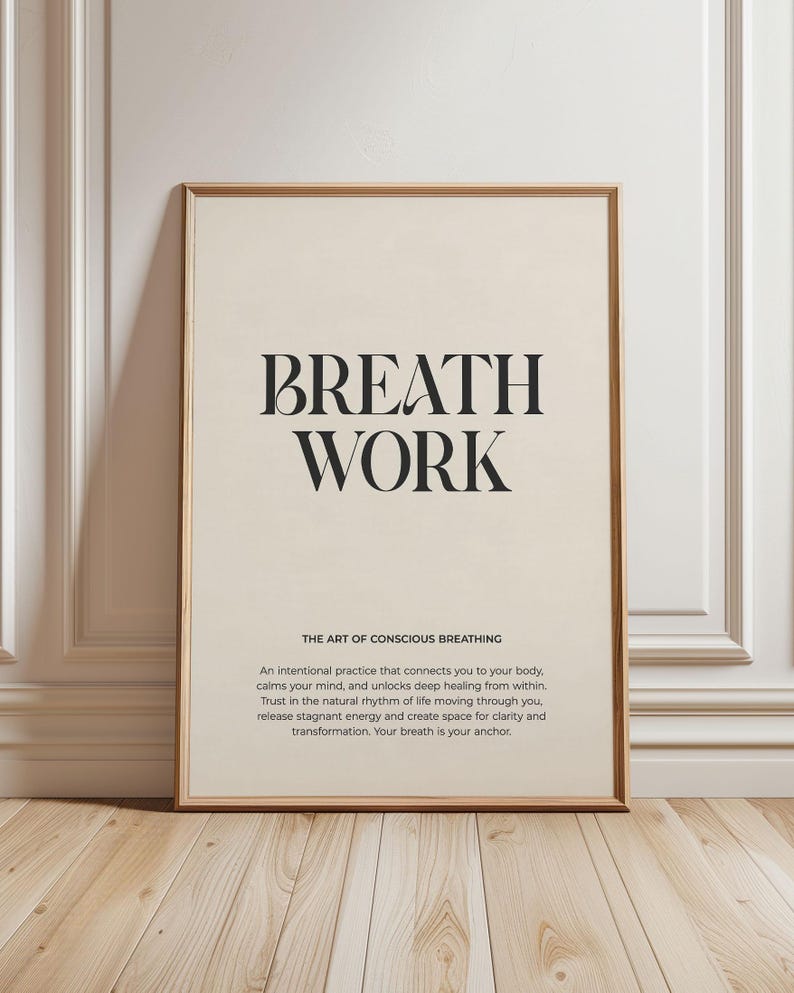 Breathwork Poster, Definition Duck Wall Art, Minimalist Typography Prints, Meditation Poster ...