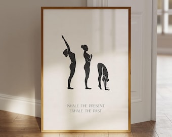 Affiche avec citation, affiche Inspirez Expirez, affiche de yoga, art mural Inspirez Expirez, art imprimable, affiche spirituelle, affiche de pleine conscience